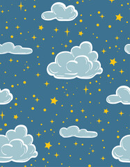 Hand drawn sky background Holidays pattern