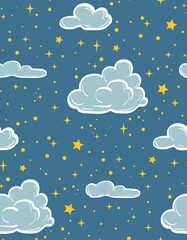Hand drawn sky background Holidays pattern