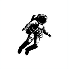 floating astronaut on space science, logo vector design people, sky, fiction,