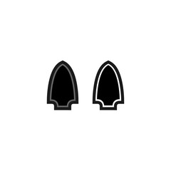  Two ancient spearheads black with gray outline and no white, spearhead icon.