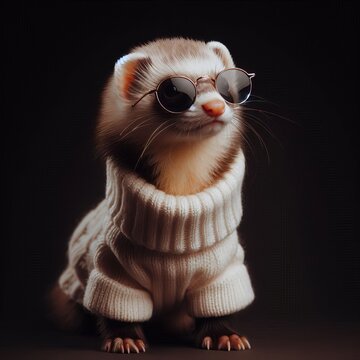 Ferret with hoodie sale