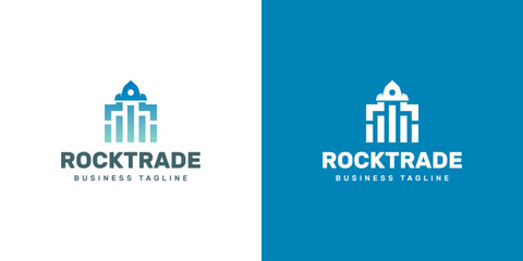 rocket chart logo vector