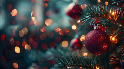 Beautiful bright Christmas background with copy space. AI Generated