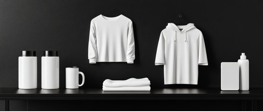 Clean and modern design showcasing various blank apparel 