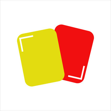 yellow and red cards on white clip art preview