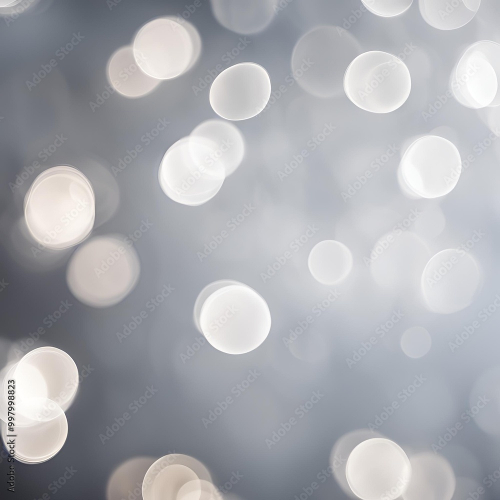 Poster soft, glowing bokeh lights in a serene and muted background, creating an abstract and tranquil atmos