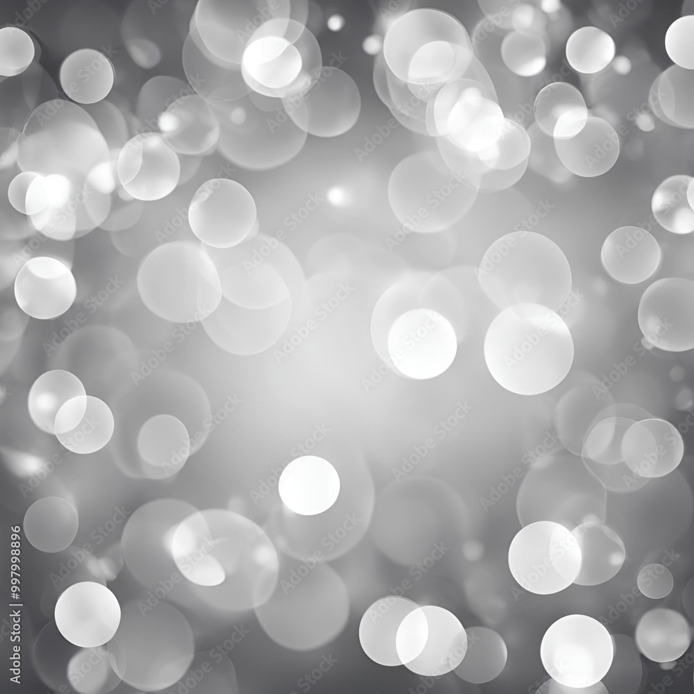 Poster a captivating blend of soft bokeh lights in white and silver hues, creating a gentle and elegant bac