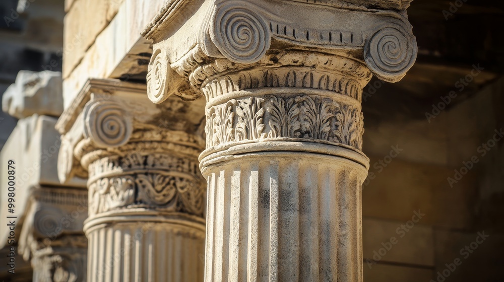 Canvas Prints ancient greek architecture featured iconic columns with distinct styles: doric, ionic, and corinthia