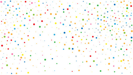 Colorful falling confetti on white background