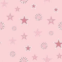 Star quilting in Pink, whites,Beige colours natural colour ,seamless pattern ,prints background
