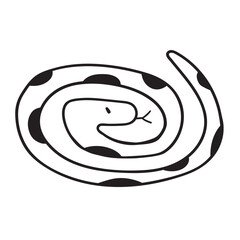 Snake. Outline isolated icon. Black color. Vector design. Illustration on white background.