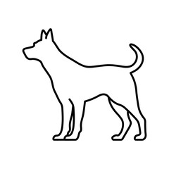 Standing dog line art