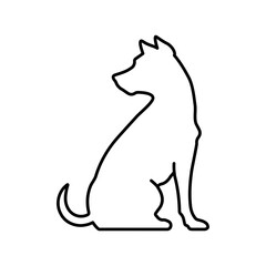 Sitting dog line art
