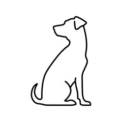 Sitting dog line art