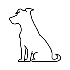 Sitting dog line art