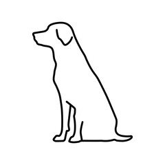Sitting dog line art