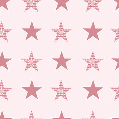 Obraz premium Star quilting in Pink, whites,Beige colours natural colour ,seamless pattern ,prints background 