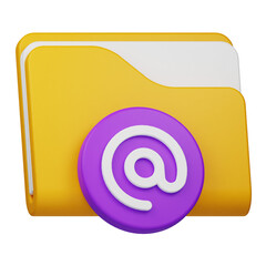 address folder 3d icon isolated on the transparent background