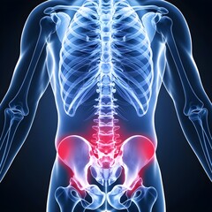 an x ray image of a human body with the bones high