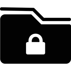 Simple vector icon encrypted folder