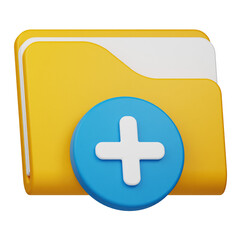 Fototapeta premium add folder 3d icon isolated on the transparent background