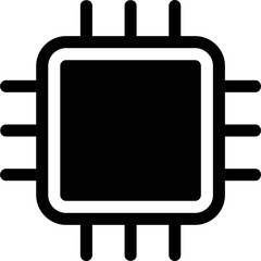 Simple vector icon microprocessor