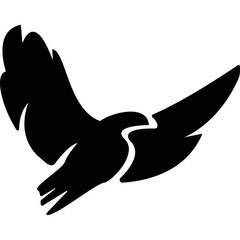 Simple vector icon falcon flight
