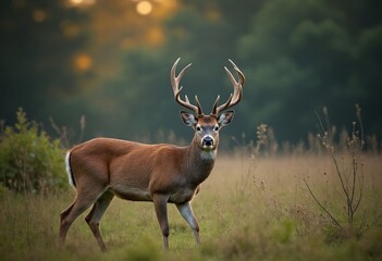  Portrait of deer in a forest