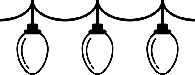 Christmas Light Hanging Bunting Line Outline Coloring