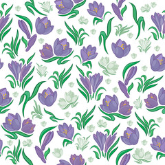 Seamless crocus background