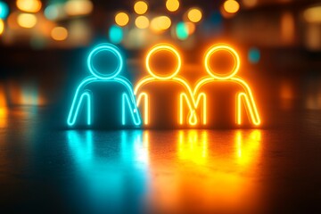 Neon lit drone hovering above a colorful digital background representing the future of drone technology in advanced logistics and high tech delivery systems