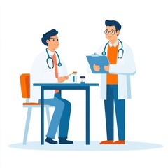 Fototapeta premium Patient receiving immunization while undergoing diagnostic evaluation