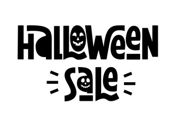 Halloween Sale Phrase. Vector Hand Lettering of Halloween Quote.