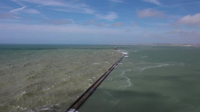 The Carnot dike during a storm, France, Opal Coast