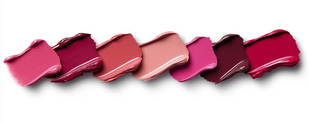 An artistic swirl of gradient lip tint swatches, blending from light rose to deep berry for a subtle just-bitten effect.