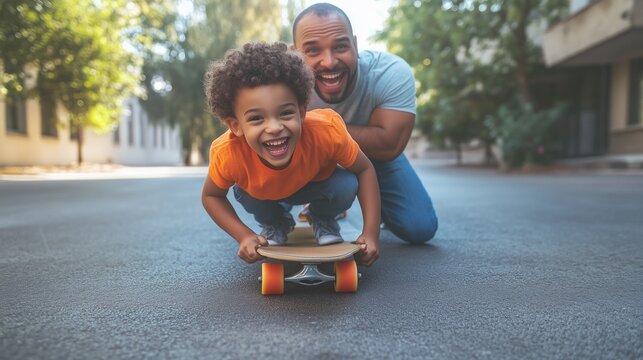 Father and Son Having Fun Together
