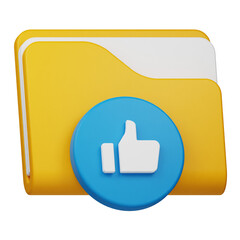 good folder 3d icon isolated on the transparent background