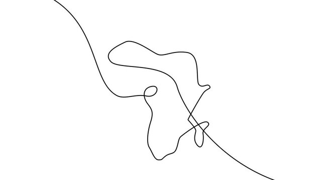 One continuous line drawing of Africa map illustration	
