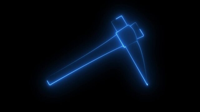 cyan color Hammer icon animation. Motion graphic design. 4k.