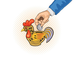 A man make donate, donates charity concept, vector illustration style.