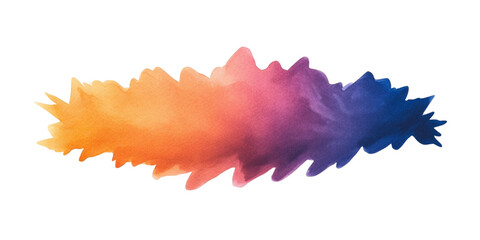 Vibrant watercolor brush strokes blend seamlessly, creating beautiful gradient of orange, pink, and blue hues. This artistic splash evokes creativity and inspiration