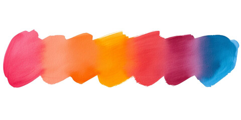 Obraz premium Vibrant watercolor strokes blend seamlessly, showcasing spectrum of colors from warm oranges and yellows to cool blues and purples, evoking creativity and artistic expression