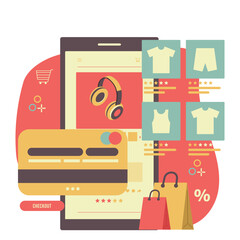 People Online Shopping Illustration
