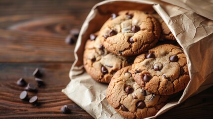 Bake Cookies Day.  A pile of chocolate cookies on a wooden background. Delicious cookies