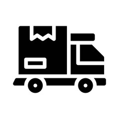 delivery truck glyph icon