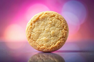 Fisheye Sugar Cookie on Gradient Background with Copy Space