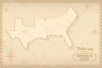 Confederate States of America in the old style, brown graphics in retro fantasy style.