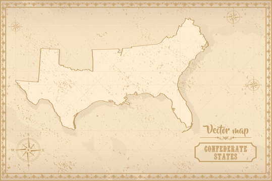 Confederate States of America in the old style, brown graphics in retro fantasy style.