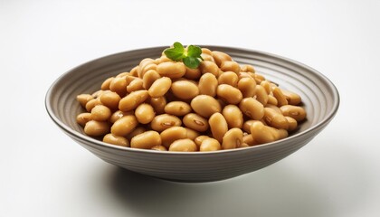 Japanese Food, Natto on white background isolated.
