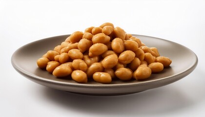 Japanese Food, Natto on white background isolated.
